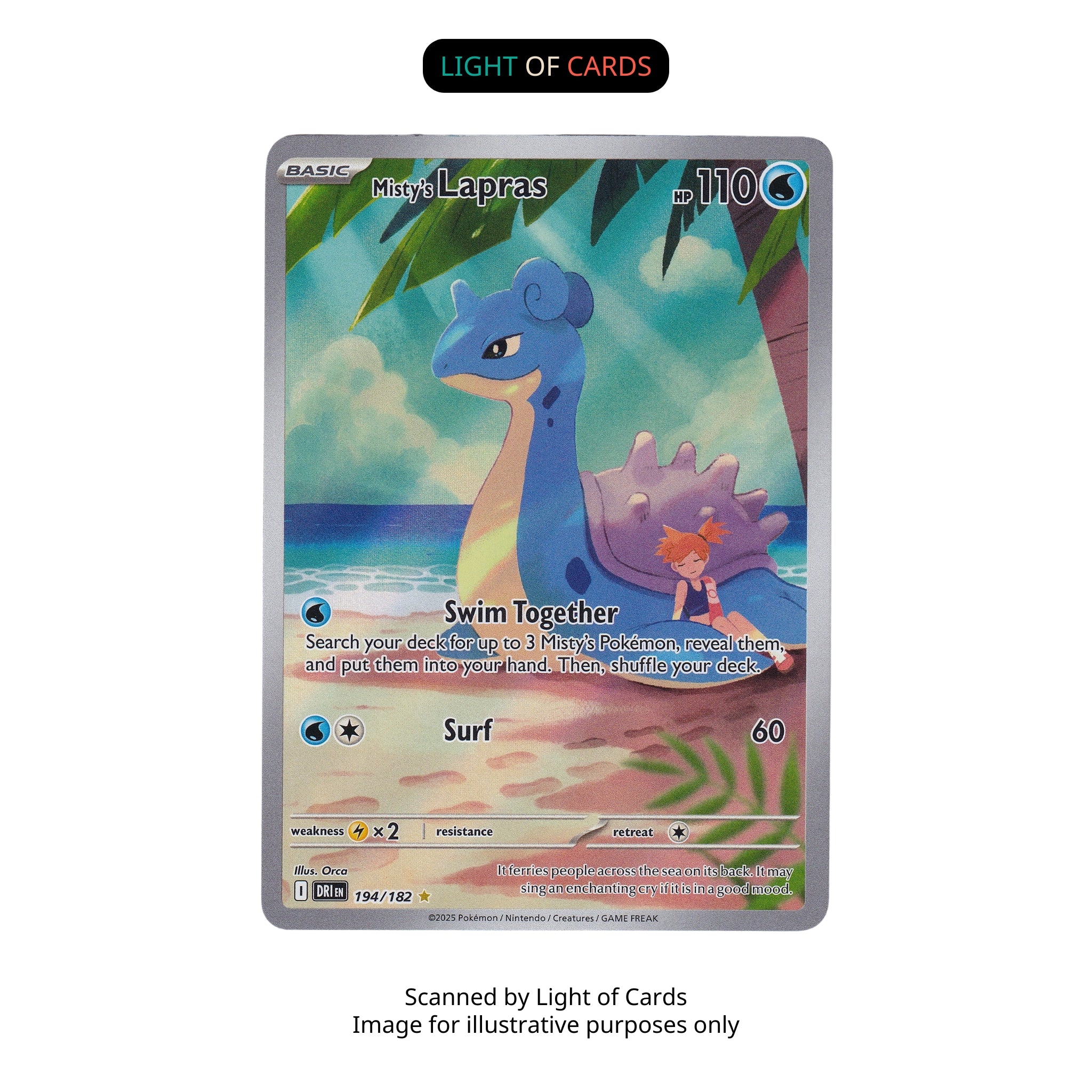 Pokmon TCG - Mistry's Lapras - 194/182 - Illustration Rare Light of Cards Pokmon TCG - Mistry's Lapras - 194/182 - Illustration Rare Light of Cards