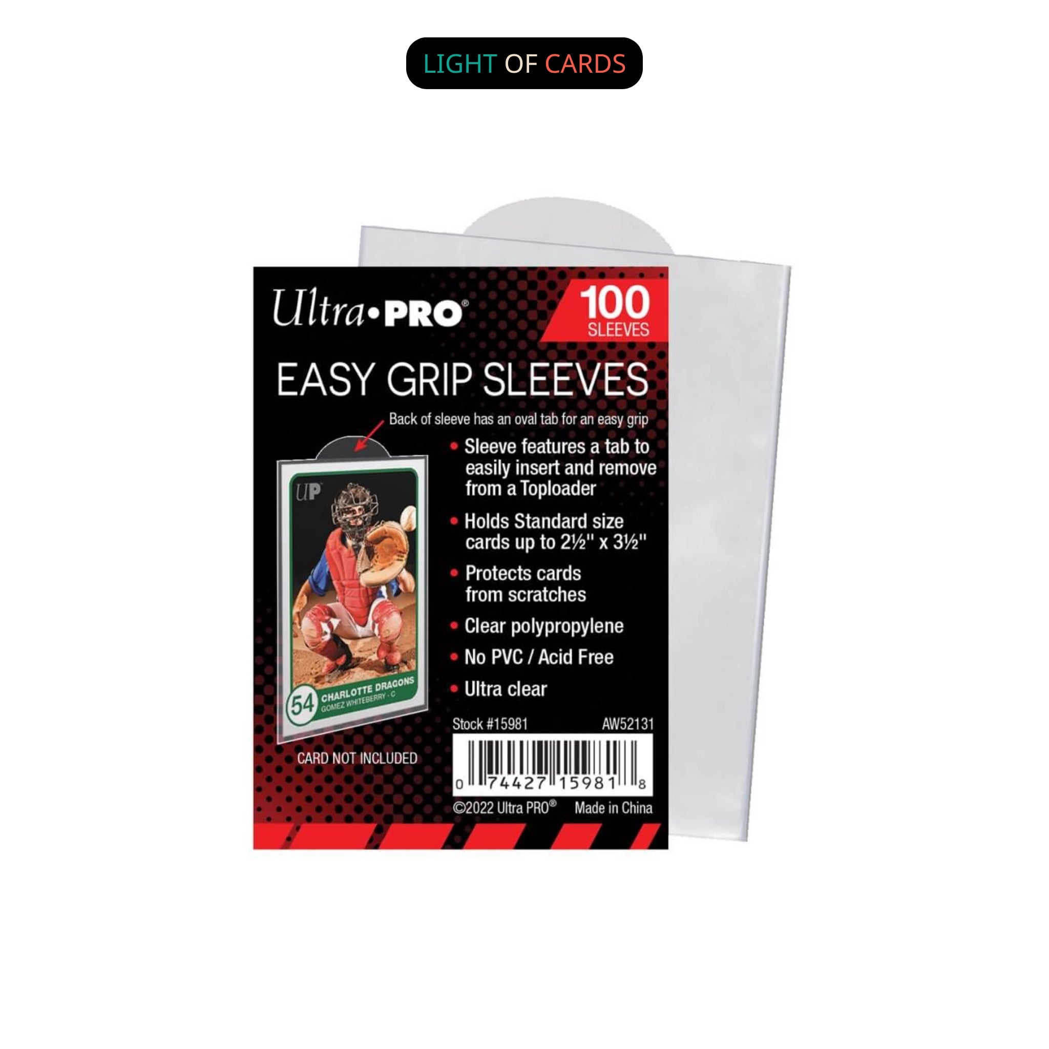 Ultra PRO Card Sleeve - 2-1/2" X 3-1/2" Easy Grip Sleeves