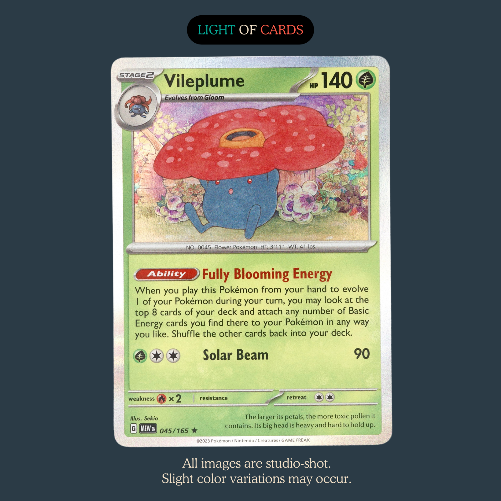 Pokmon TCG - Vileplume - 045/165 - Rare - Holo - SV151 Light of Cards Pokmon TCG - Vileplume - 045/165 - Rare - Holo - SV151 Light of Cards