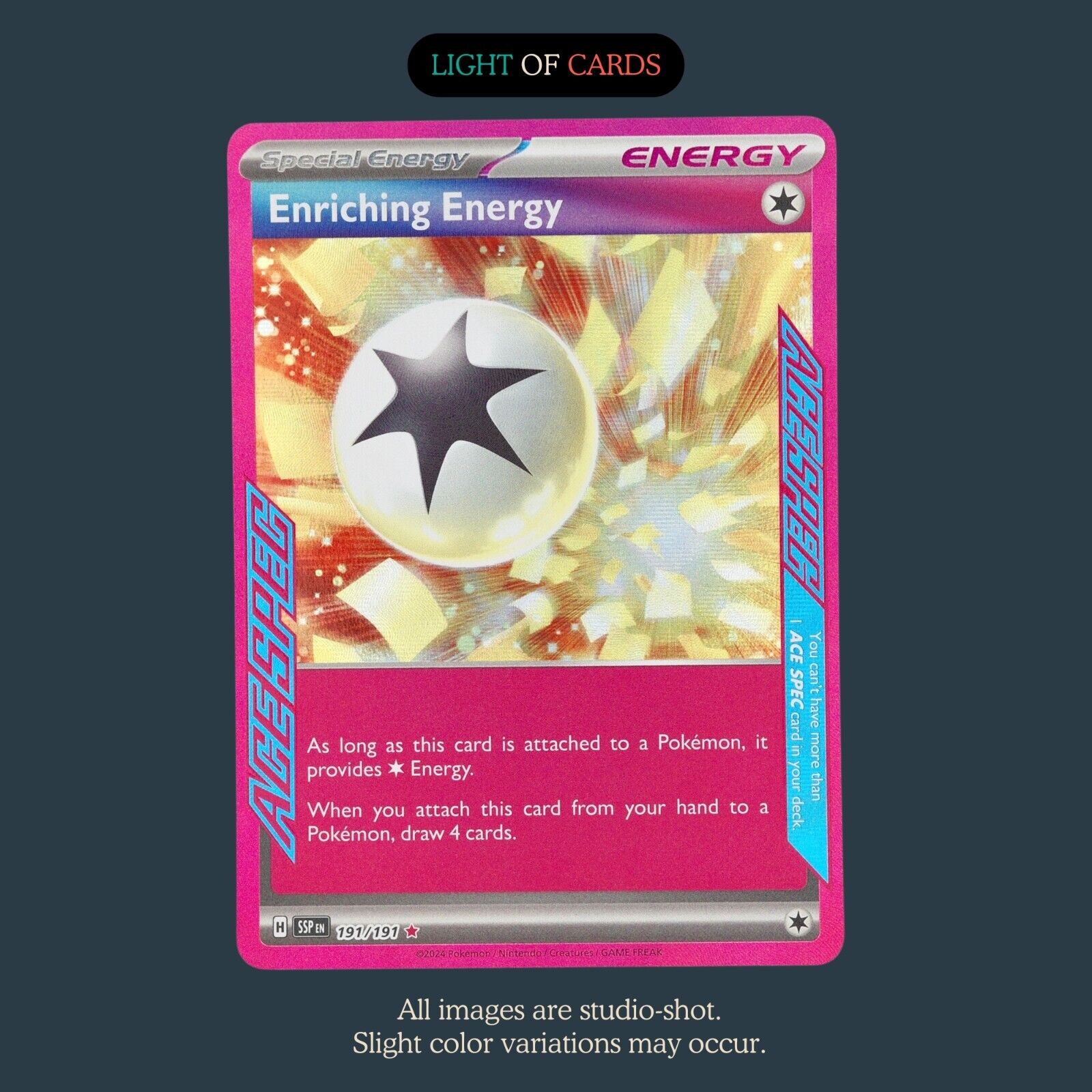 Pokmon TCG - Enriching Energy - 191/191 - ACE SPEC Rare - Surging Spa Light of Cards Pokmon TCG - Enriching Energy - 191/191 - ACE SPEC Rare - Surging Spa Light of Cards