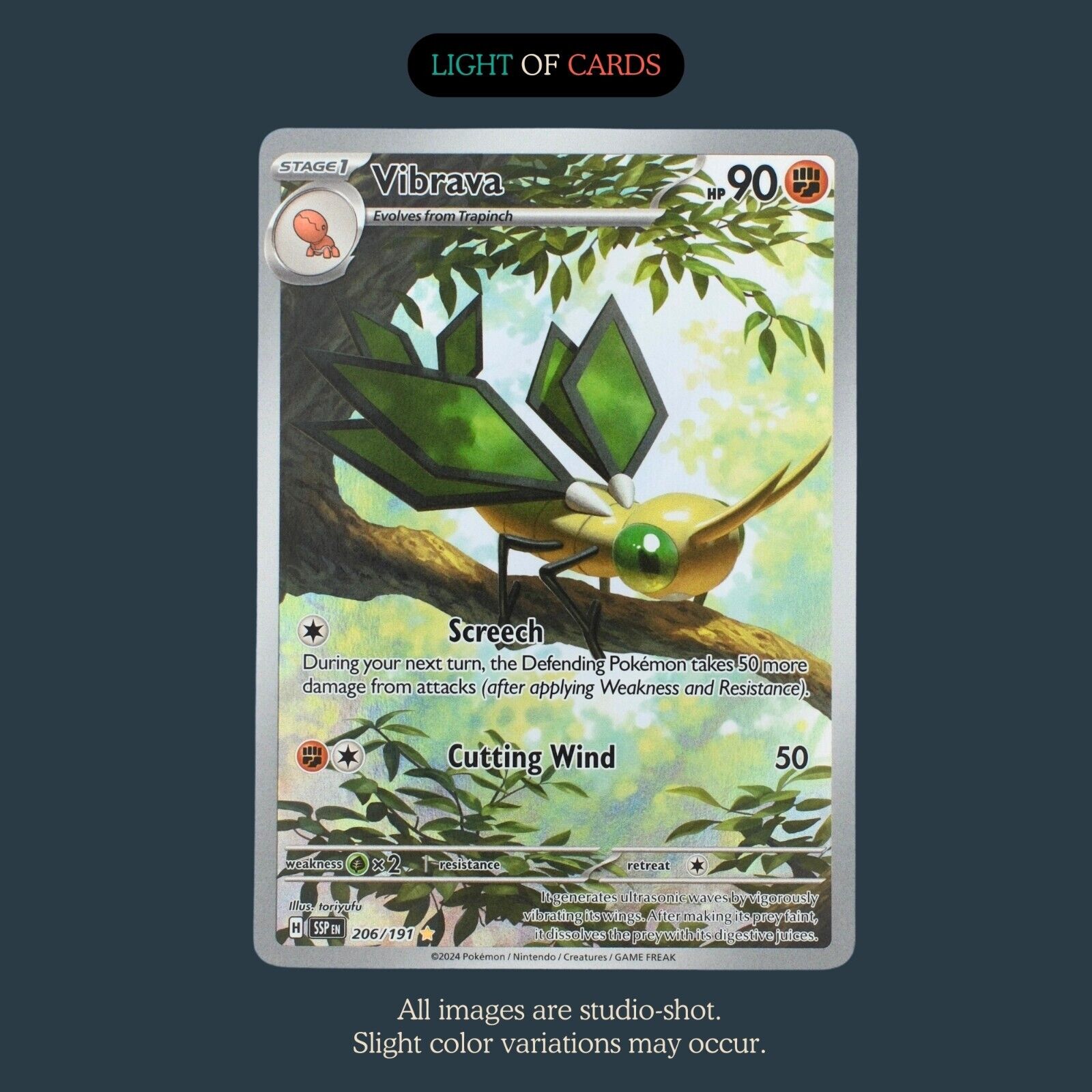 Pokmon TCG - Vibrava - 206/191 - Illustration Rare - Surging Sparks - Light of Cards Pokmon TCG - Vibrava - 206/191 - Illustration Rare - Surging Sparks - Light of Cards