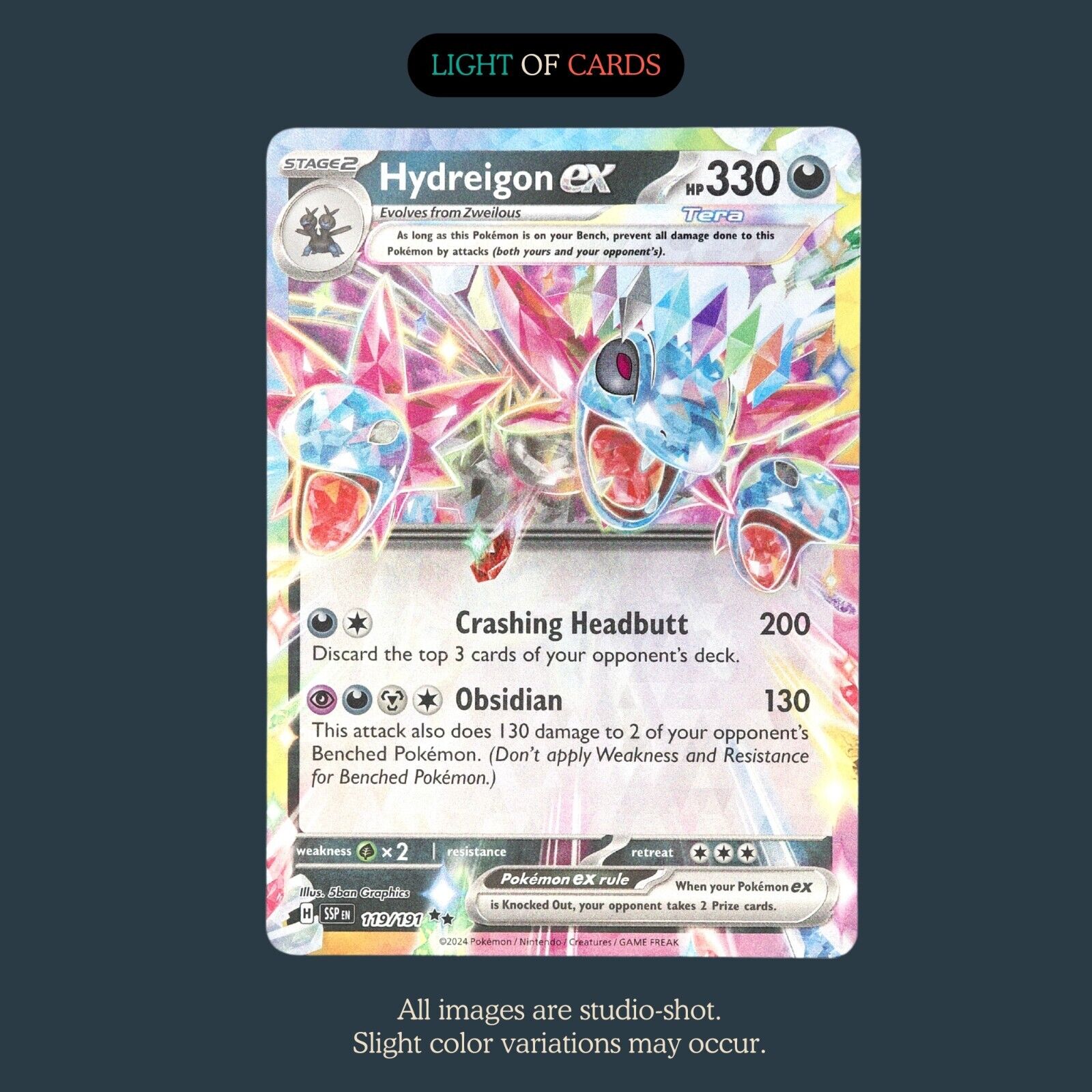 Pokémon TCG - Hydreigon ex - 119/191 - Double Rare - Surging Sparks
