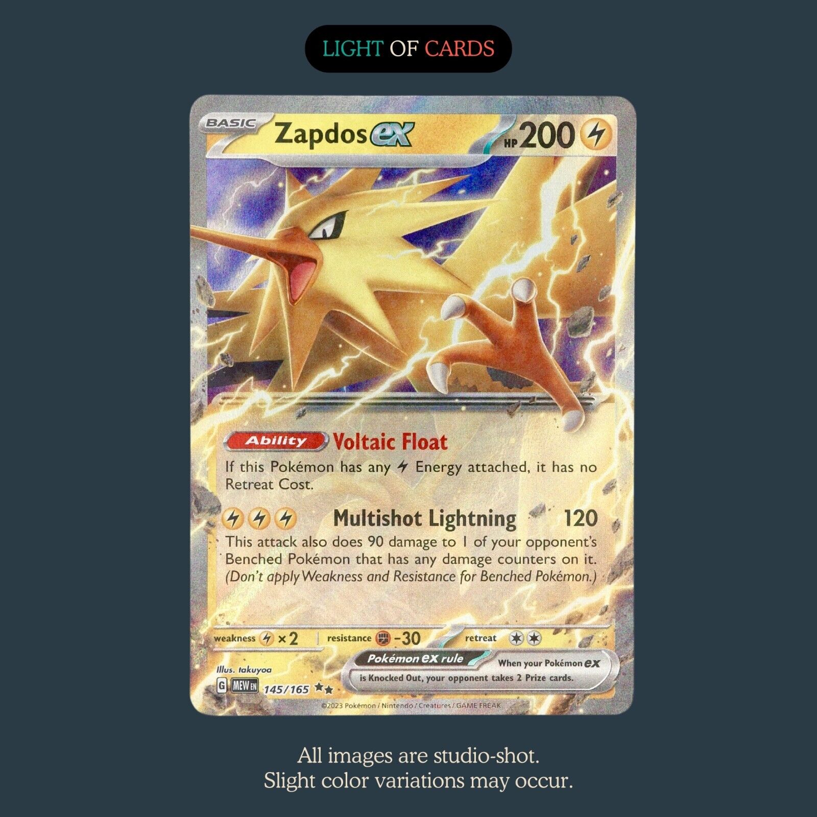 Pokmon TCG - Zapdos EX - 145/165 - Double Rare - Holo - SV151 Light of Cards Pokmon TCG - Zapdos EX - 145/165 - Double Rare - Holo - SV151 Light of Cards
