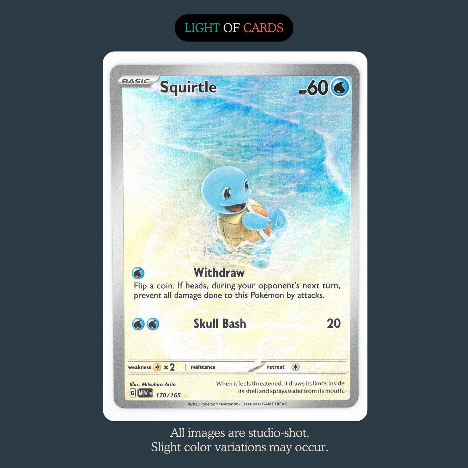 Pokmon TCG - Squirtle - 170/165 - Illustration Rare - Holo - SV151 - Light of Cards Pokmon TCG - Squirtle - 170/165 - Illustration Rare - Holo - SV151 - Light of Cards
