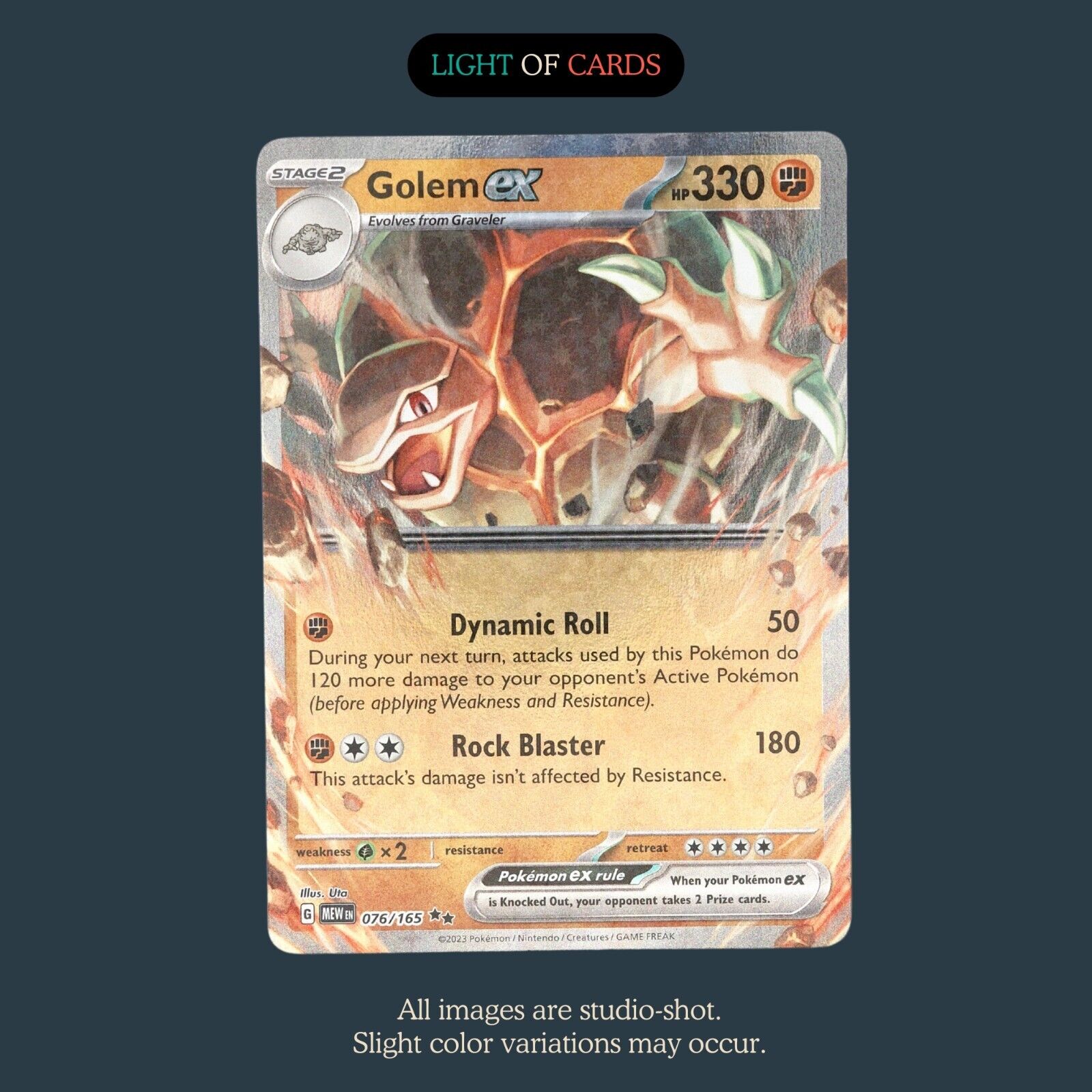 Pokémon TCG - Golem ex - 076/165 - Double Rare - Holo