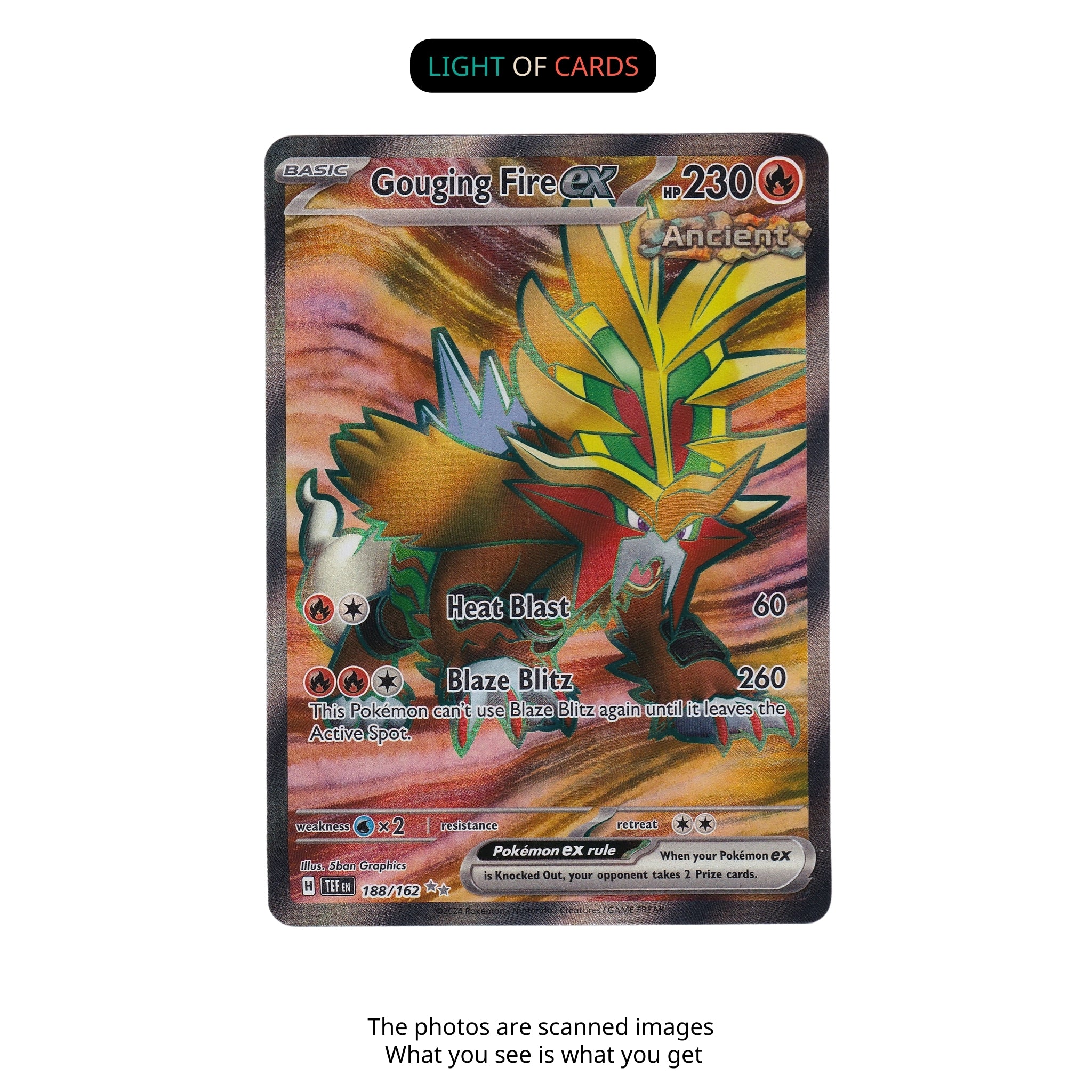 gouging fire ancient pokemon card Pokémon TCG - Gouging Fire ex - 188/162 - Holo