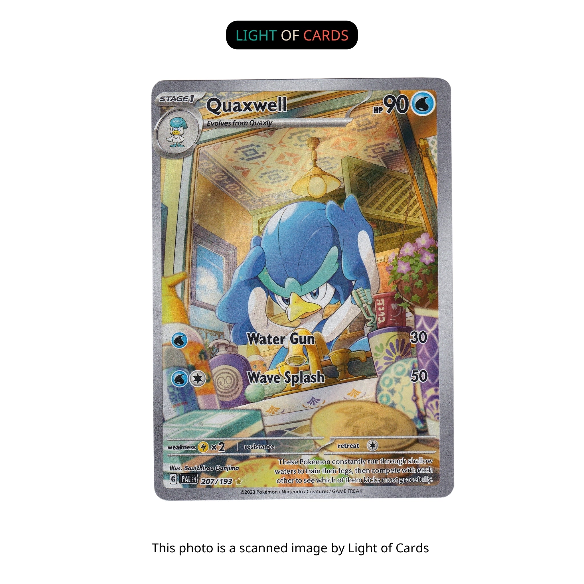 how rare are holographic pokemon cards Pokémon TCG - Quaxwell - 207/193 - Holo