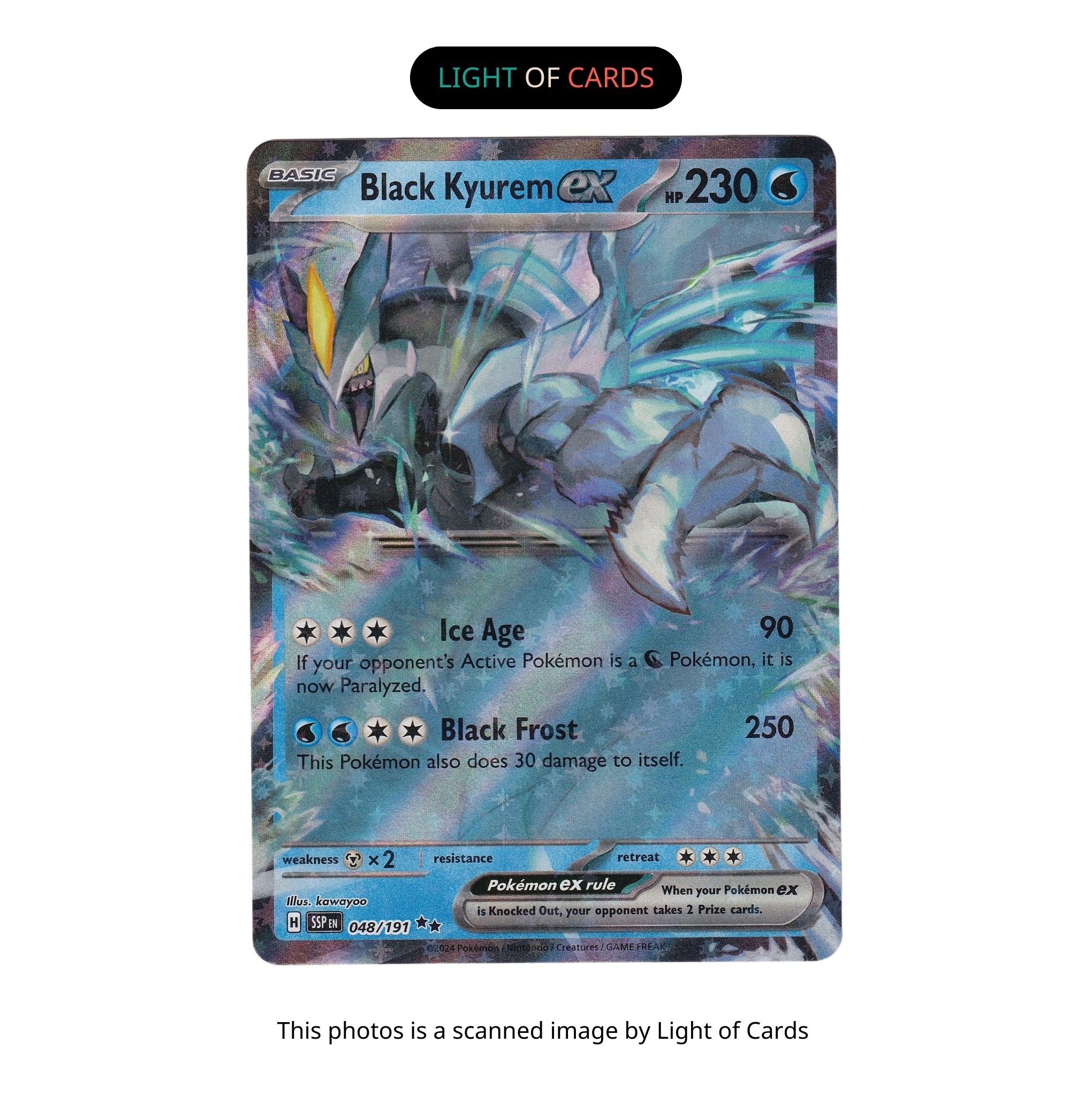 ポケモン TCG - ブラックキュレム ex - 048/191 - ダブルレア - サージングスパーク - ホロ