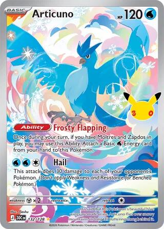 Pokémon TCG - Articuno - 132/128 - 30th Celebration