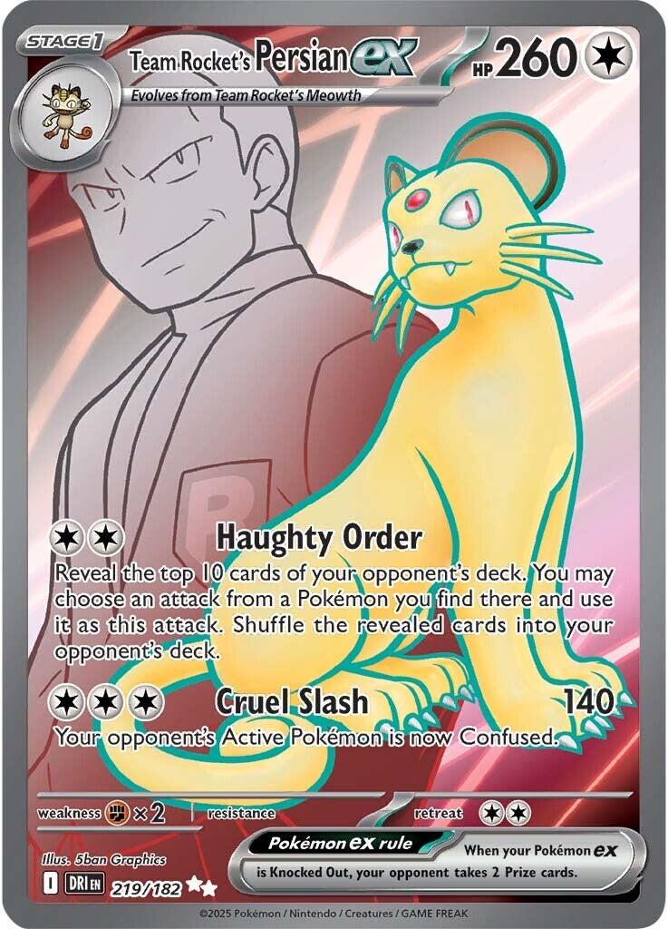 Pokemon TCG - Team Rocket's Persian ex - 219/182 - Destined Rivals