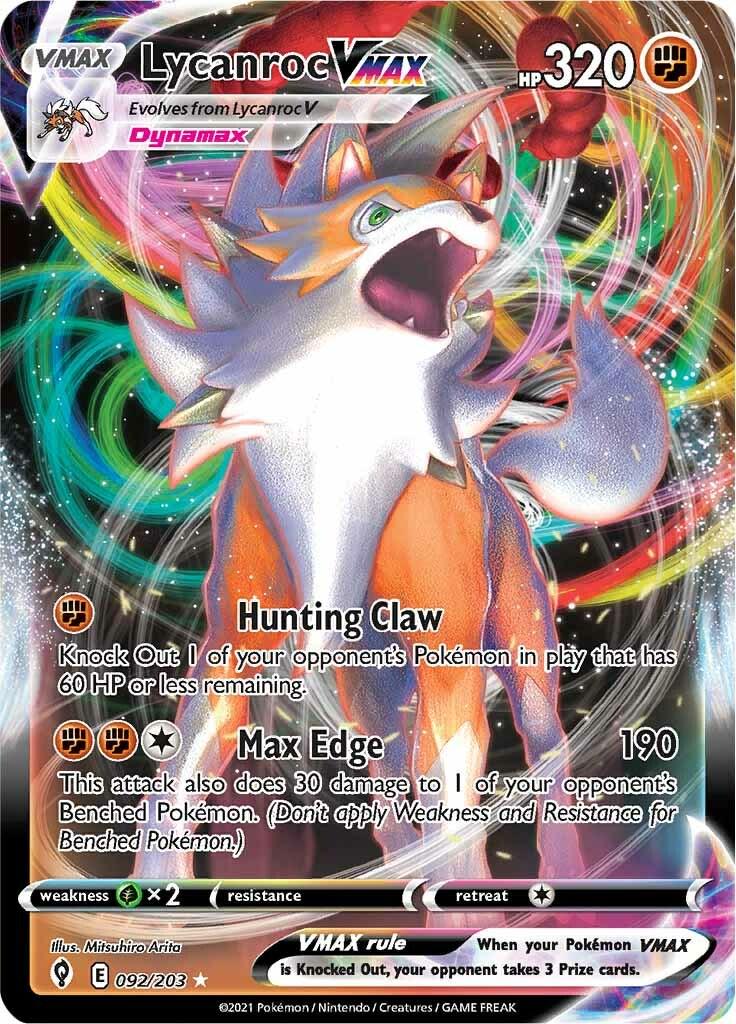 Pokémon TCG - Lycanroc VMAX - 092/203 - Evolving Skies