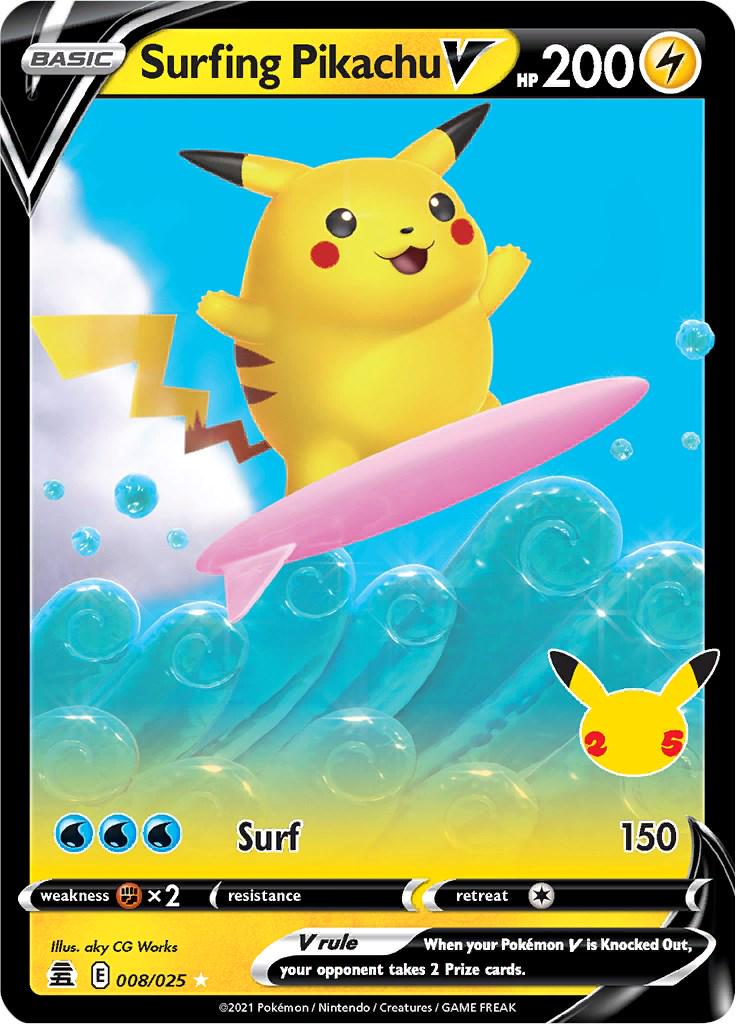 Pokemon TCG - Surfing Pikachu V - 008/025 - Celebrations