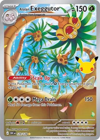 Pokémon TCG - Alolan Exeggutor - 129/128 - 30th Celebration