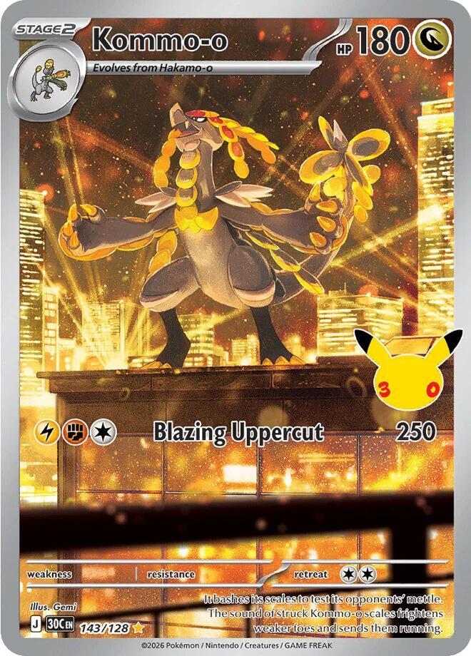 Pokémon TCG - Kommo-O - 143/128 - 30th Celebration