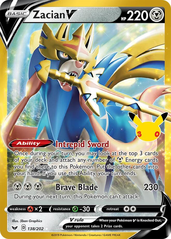Pokémon TCG - Zacian V - 138/202 - 30th Celebration