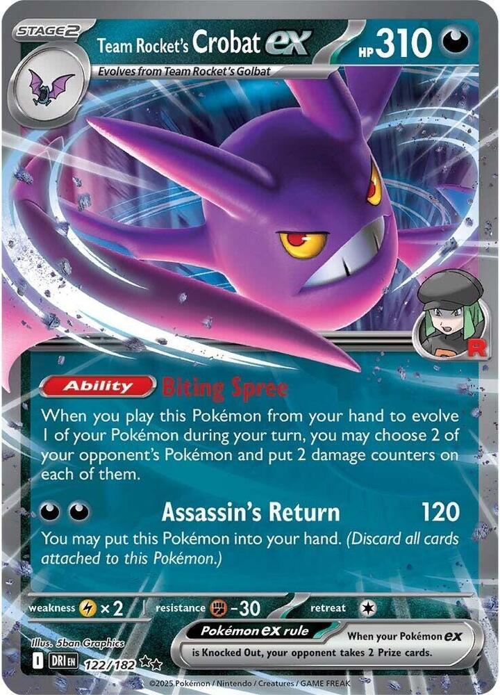 Pokémon TCG - Team Rocket's Crobat ex - 122/182 - Destined Rivals