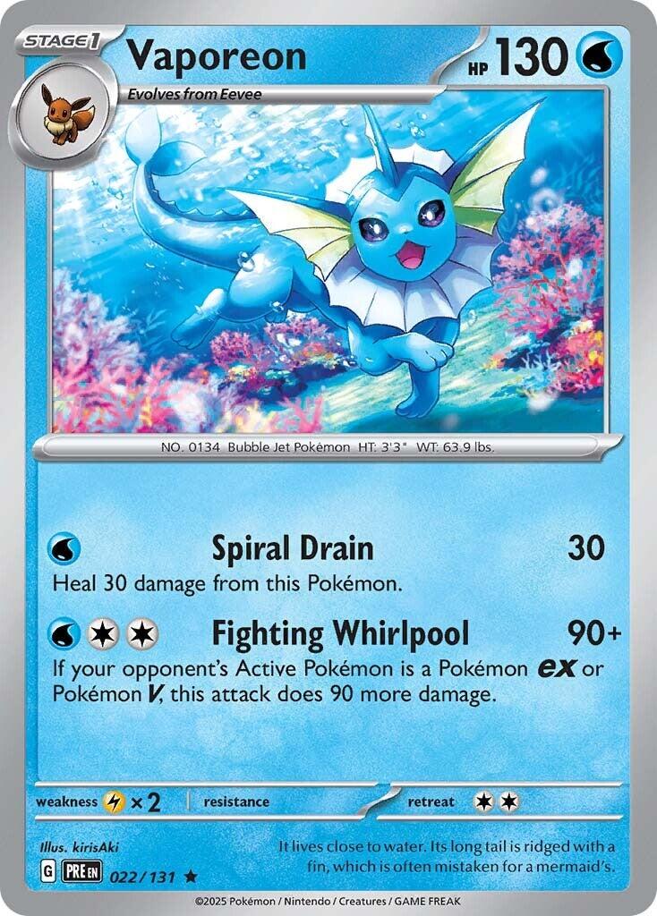 Pokémon TCG - Vaporeon - 022/131 - Prismatic Evolutions