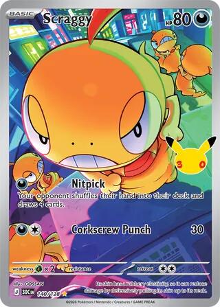 Pokémon TCG - Scraggy - 140/128 - 30th Celebration