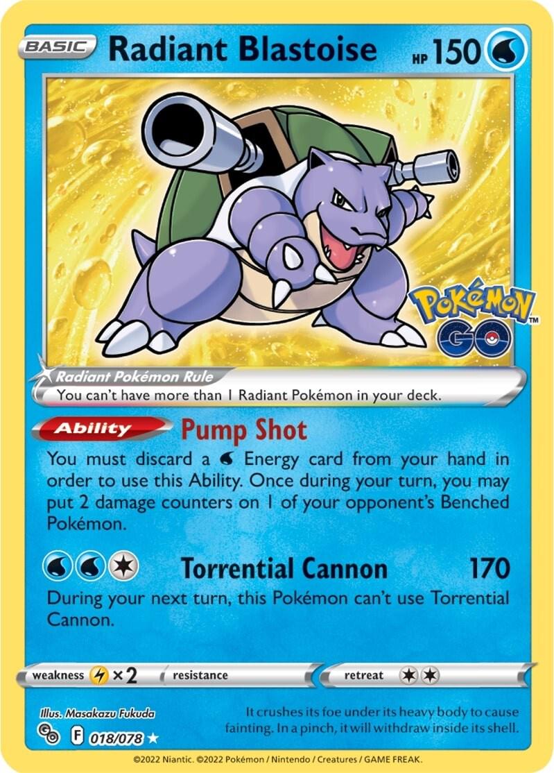 Pokémon TCG - Radiant Blastoise - 018/078 - Pokemon Go