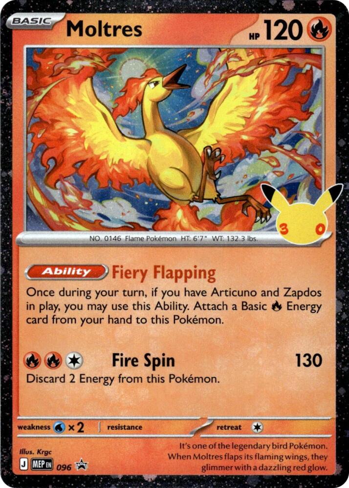 Pokémon TCG - Moltres - 096 Promo - 30th Celebration