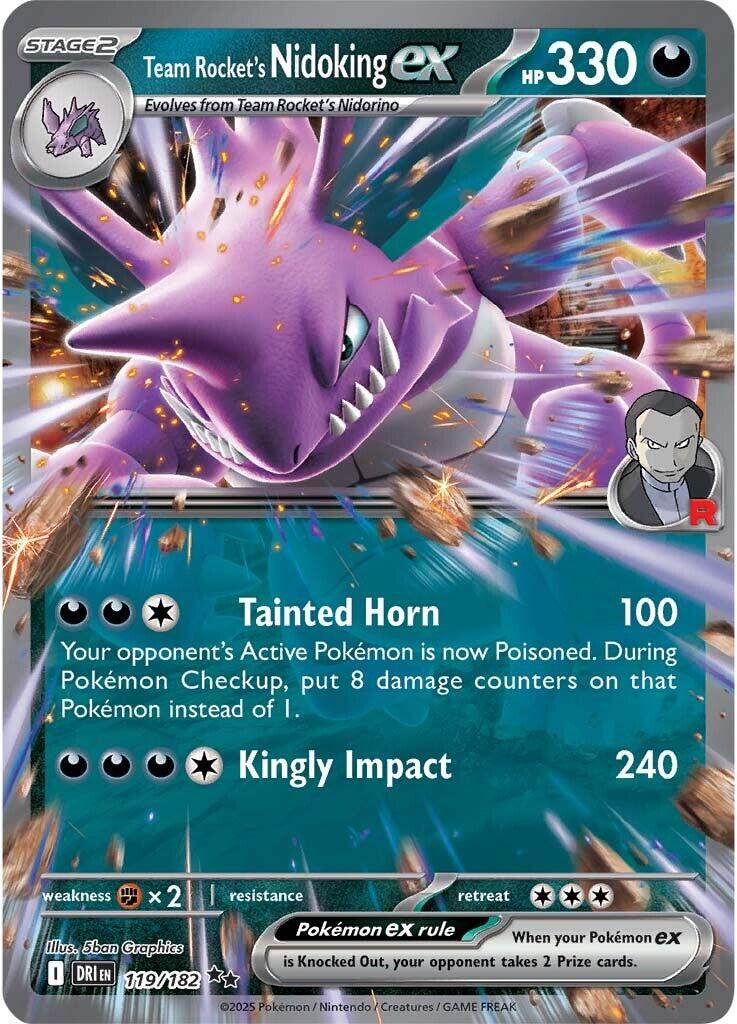 Pokémon TCG - Team Rocket's Nidoking ex - 119/182 - Destined Rivals