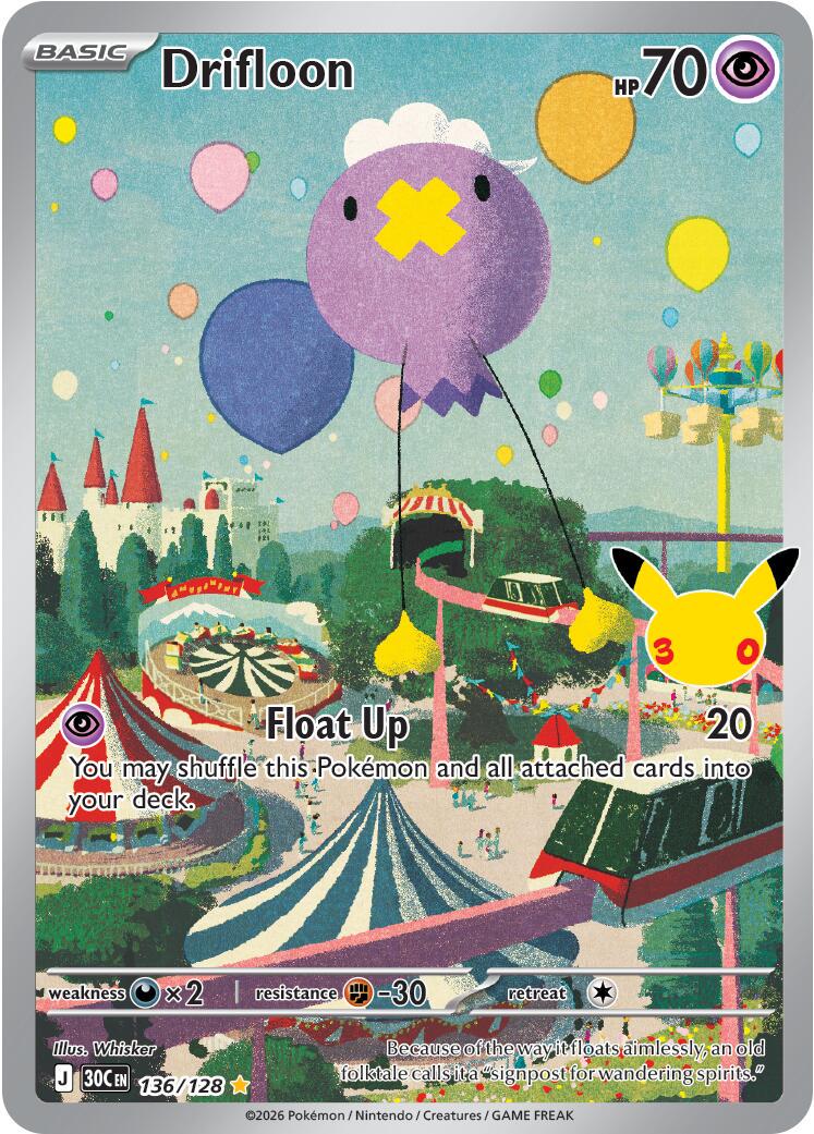 Pokémon TCG - Drifloon - 136/128 - 30th Celebration