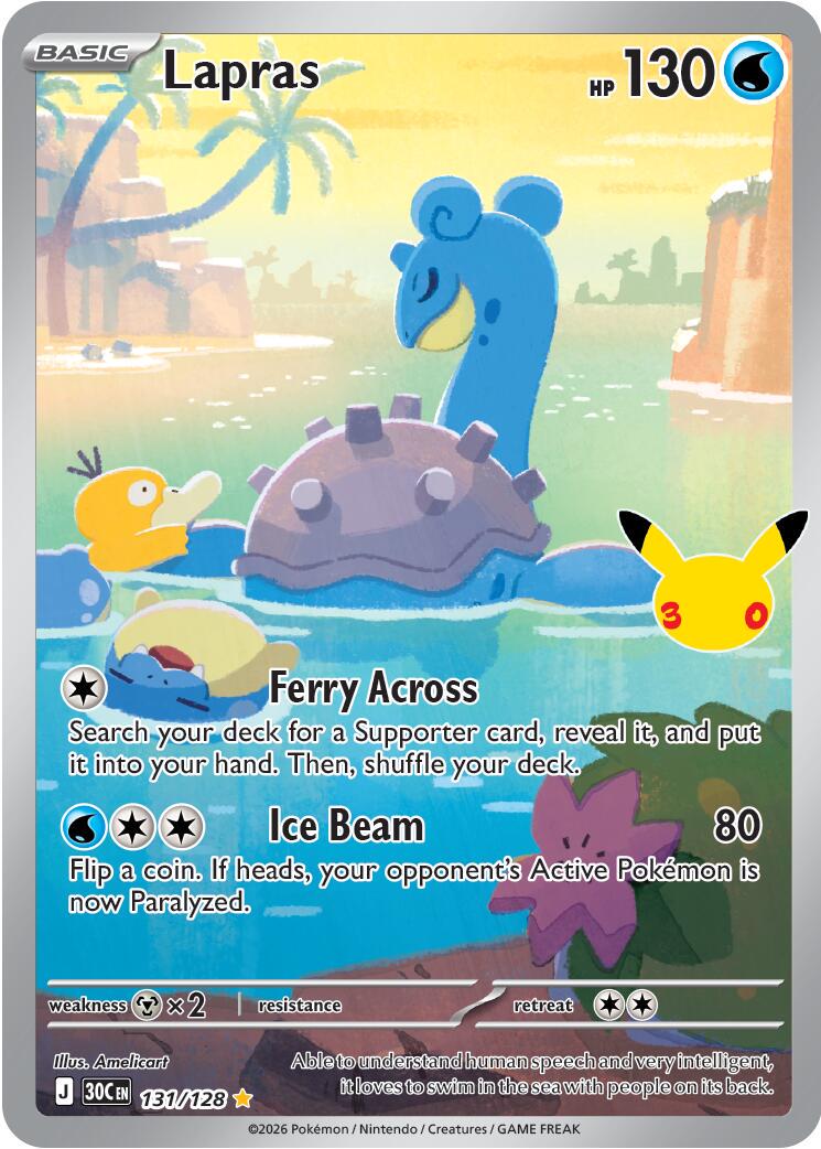 Pokémon TCG - Lapras - 131/128 - 30th Celebration
