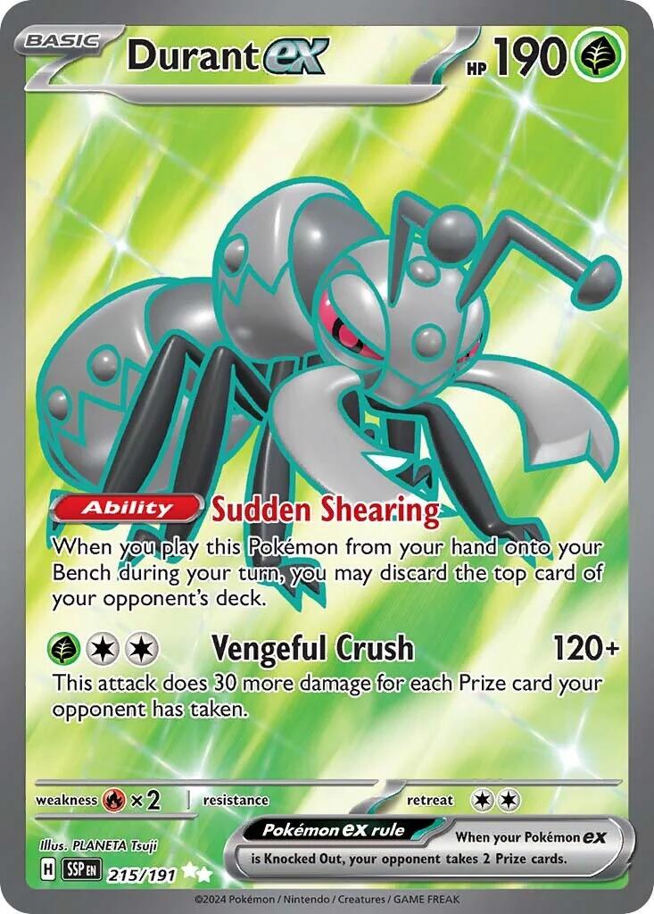 神奇寶貝 TCG - Durant ex - 215/191 - 極為稀有 - 湧動火花 - 全圖