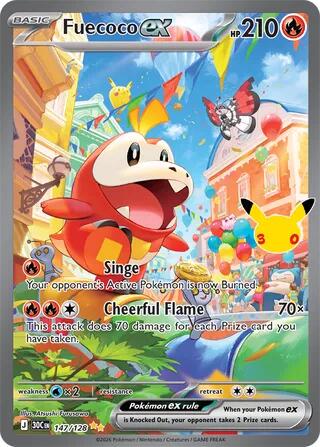 Pokémon TCG - Fuecoco ex - 147/128 - 30th Celebration