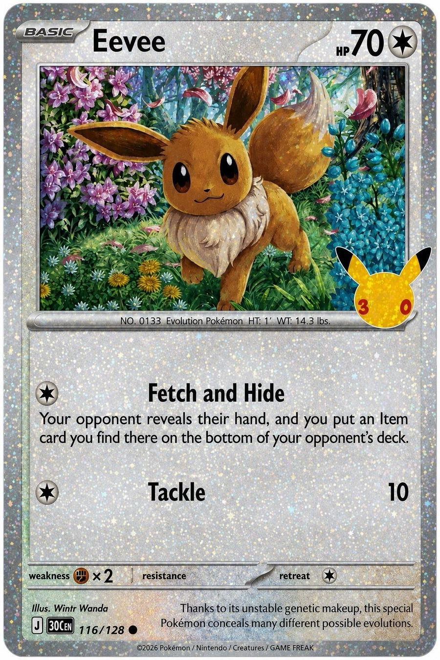 Pokémon TCG - Eevee[Knock out] - 116/128 - 30th Celebration