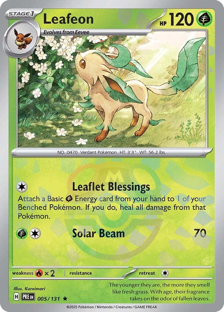 Pokémon TCG - Leafeon - 005/131 - Master Ball - Prismatic Evolutions