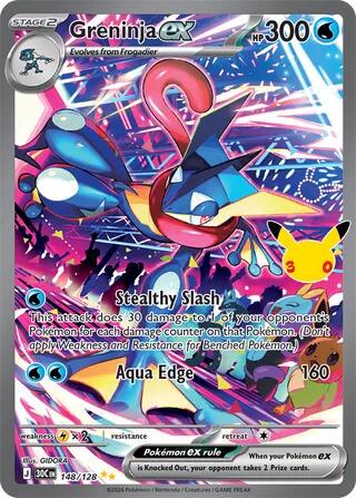 Pokémon TCG - Greninja ex - 148/128 - 30th Celebration
