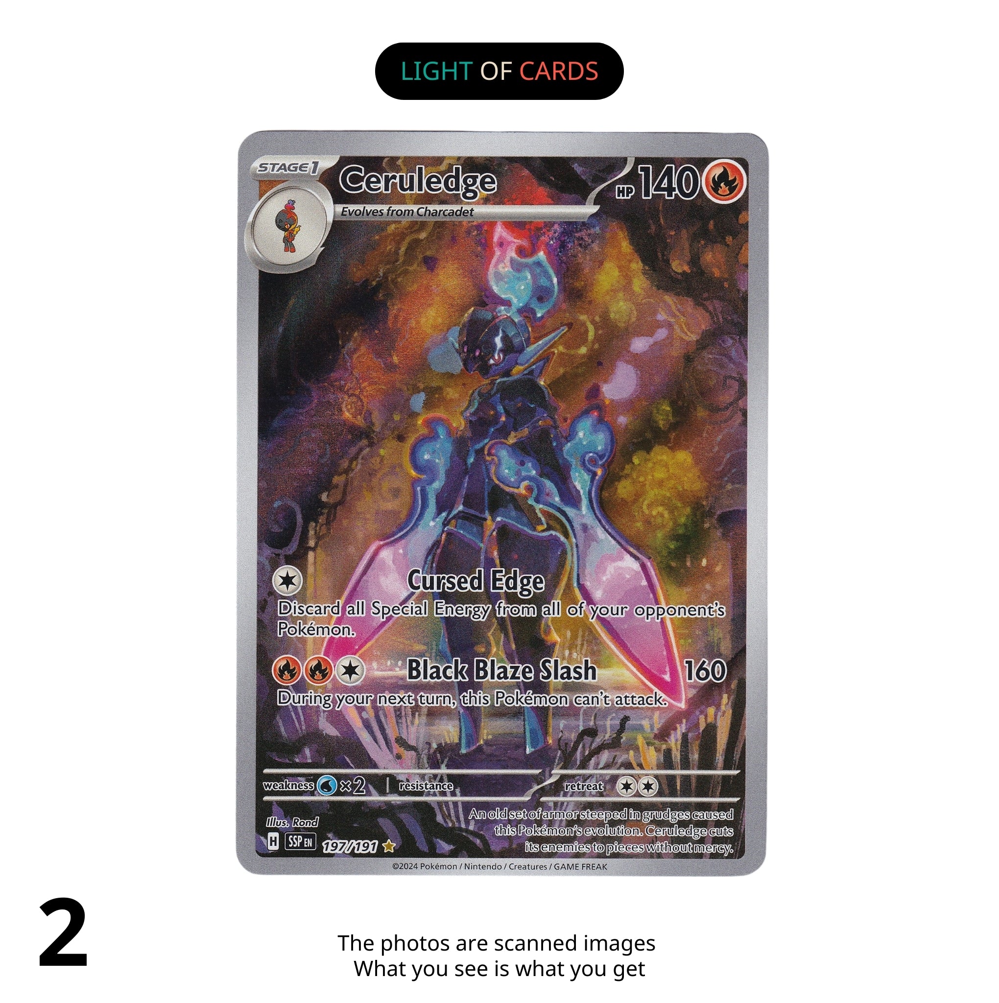 Pokmon TCG - Ceruledge - 197/191 - Illustration Rare- Surging Sparks Light of Cards Pokmon TCG - Ceruledge - 197/191 - Illustration Rare- Surging Sparks Light of Cards