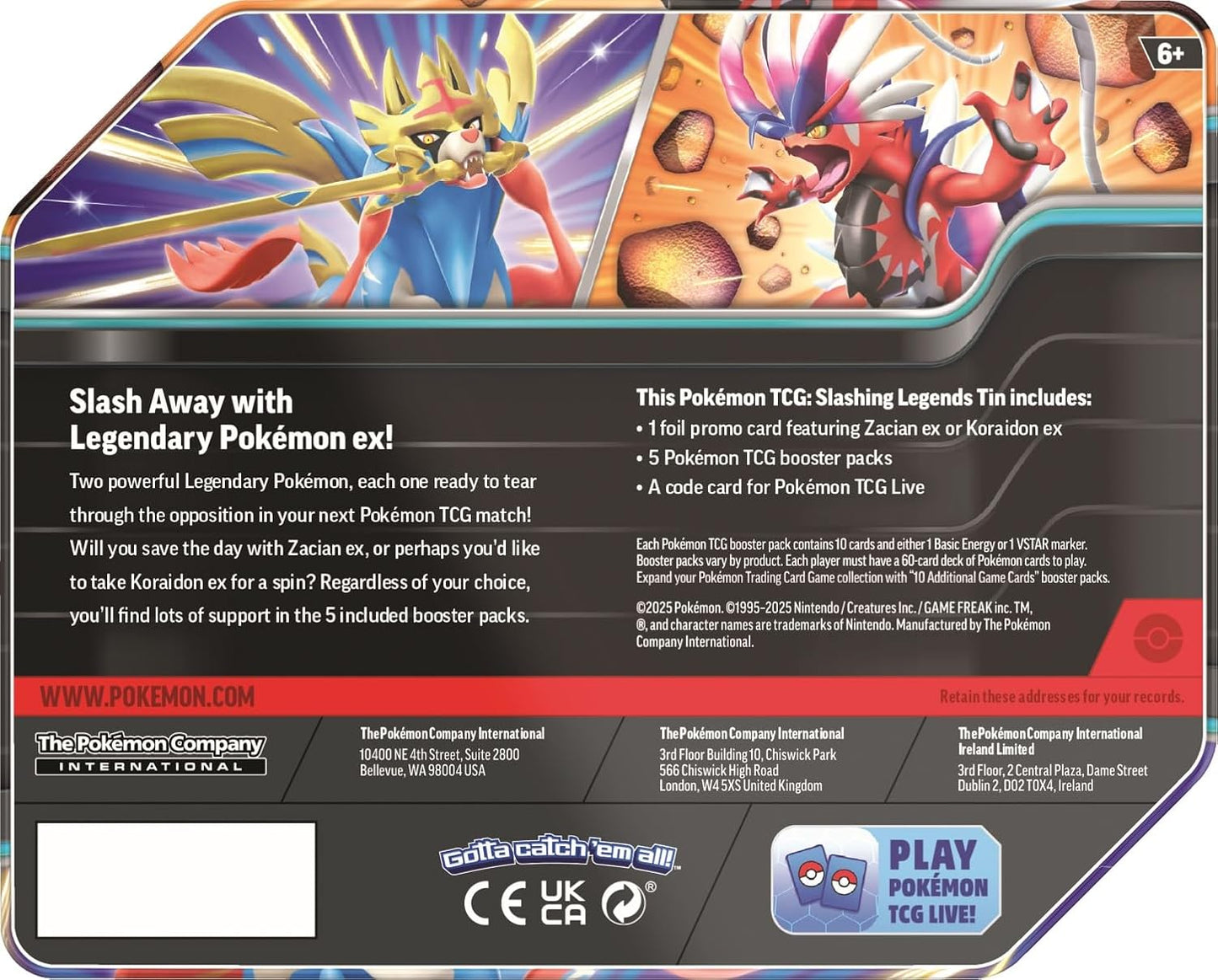 [Sealed] Pokémon - TCG - Slashing Legends Tin - Assorted