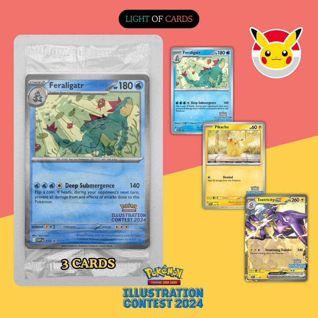 Pokmon TCG - Illustration Contest 2024 Promo - Pikachu - SVP213/214/2 Light of Cards Pokmon TCG - Illustration Contest 2024 Promo - Pikachu - SVP213/214/2 Light of Cards
