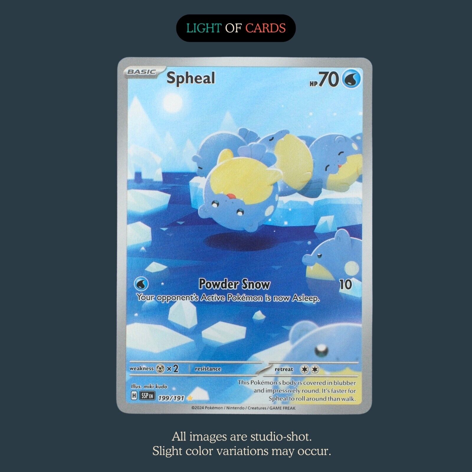 pokemon card spheal Pokémon TCG - Spheal - 199/191 - Illustration Rare - Surging Sparks