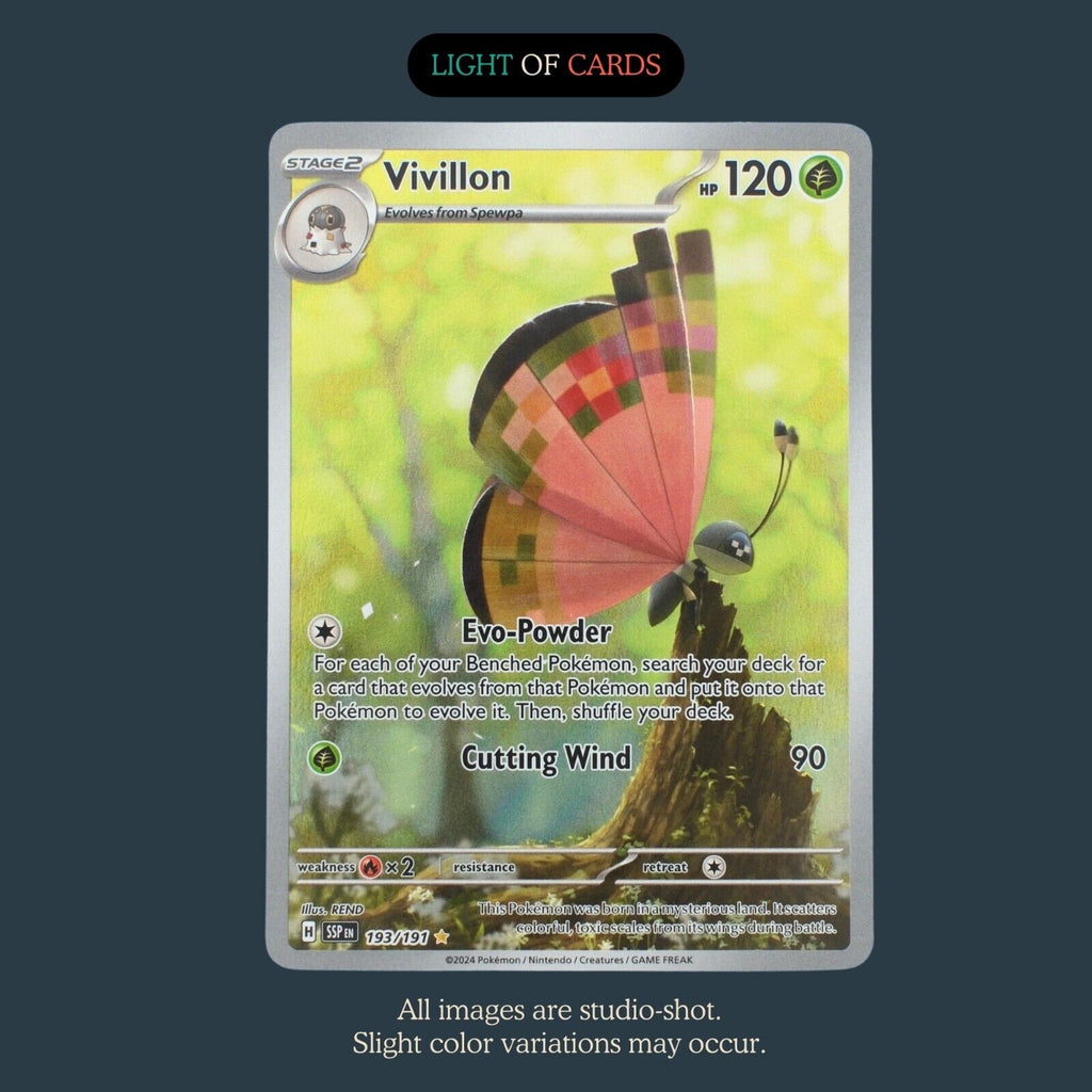 Pokmon TCG - Vivillon - 193/191 - Illustration Rare - Surging Sparks Light of Cards Pokmon TCG - Vivillon - 193/191 - Illustration Rare - Surging Sparks Light of Cards