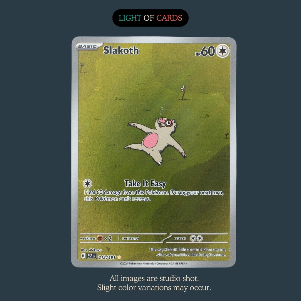 Pokmon TCG - Slakoth - 212/191 - Illustration Rare - Surging Sparks - Light of Cards Pokmon TCG - Slakoth - 212/191 - Illustration Rare - Surging Sparks - Light of Cards