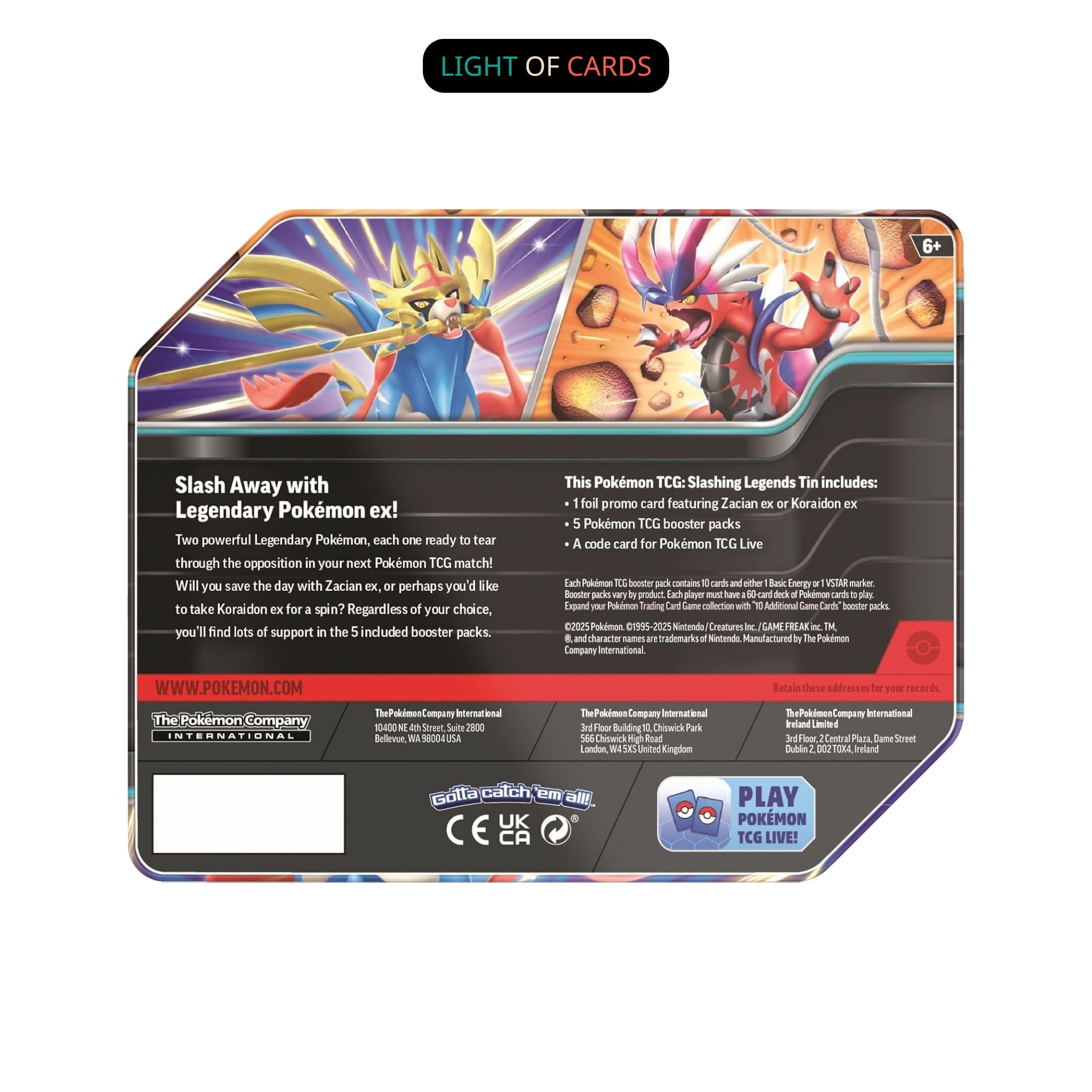 [Sealed] Pokémon TCG - Slashing Legends Tin - Assorted