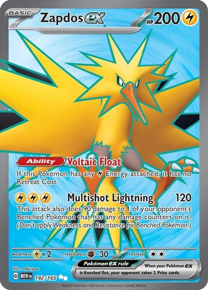 Pokémon TCG - Zapdos ex - 192/165 - Holo - Ultra Rare