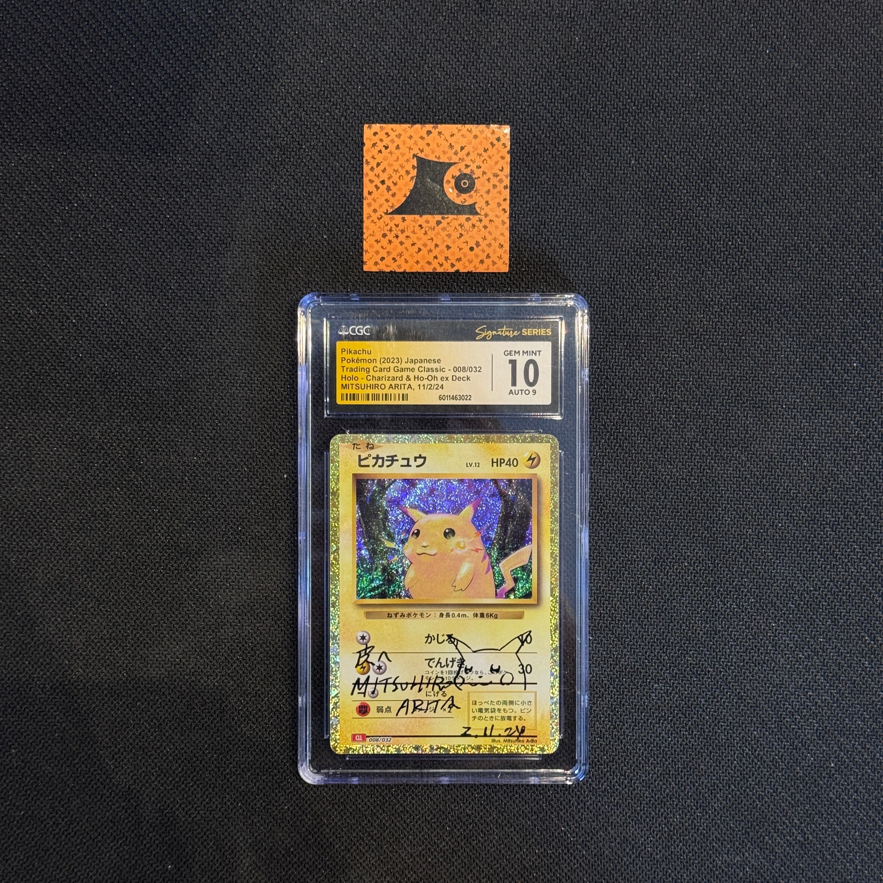 [CGC 10] - 神奇寶貝 TCG - Mitsuhiro Arita 簽名 - 皮卡丘 - 008/032 - 日語