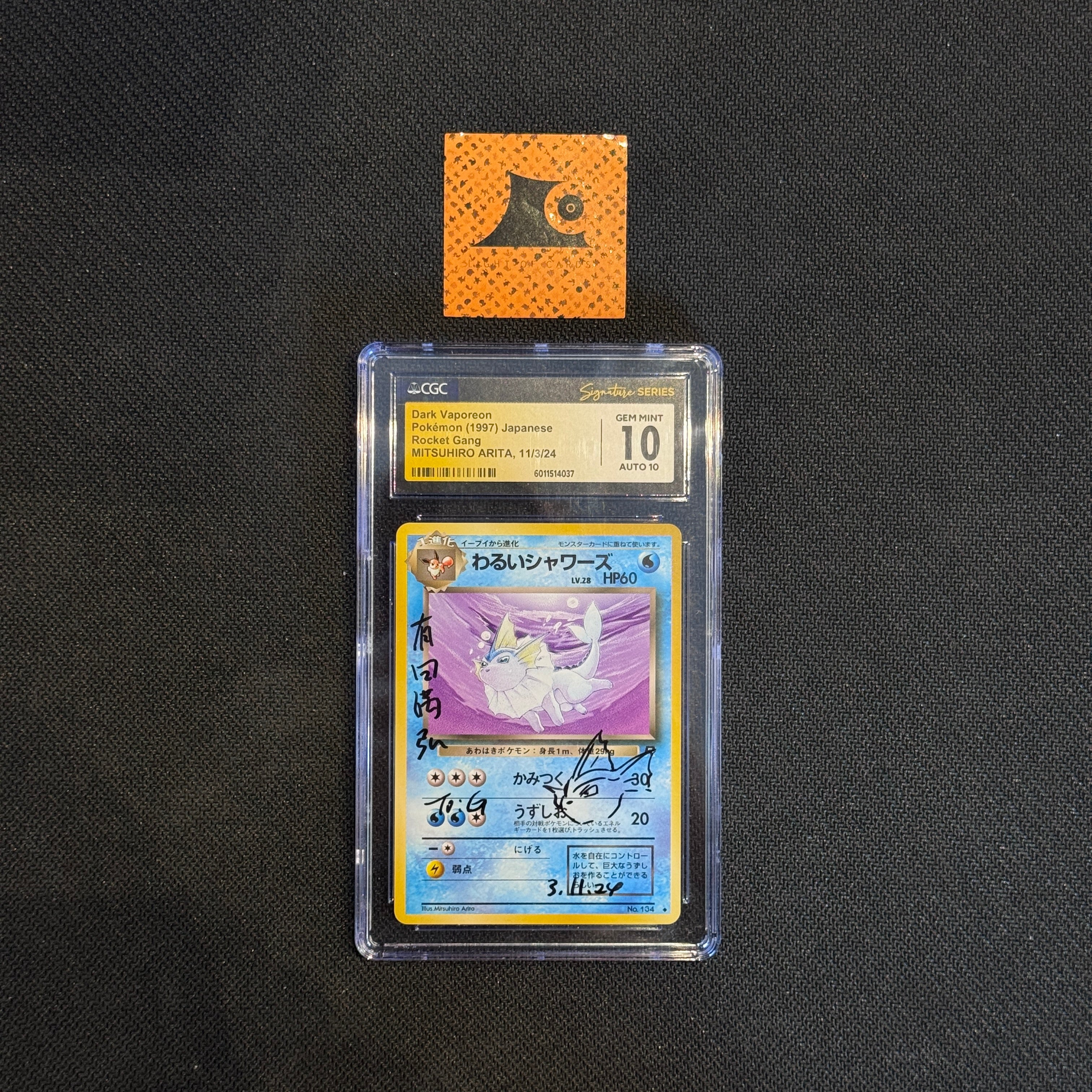 [CGC 10] - 神奇寶貝 TCG - Mitsuhiro Arita - 黑暗水伊布 - 1997 - 134 - 日語