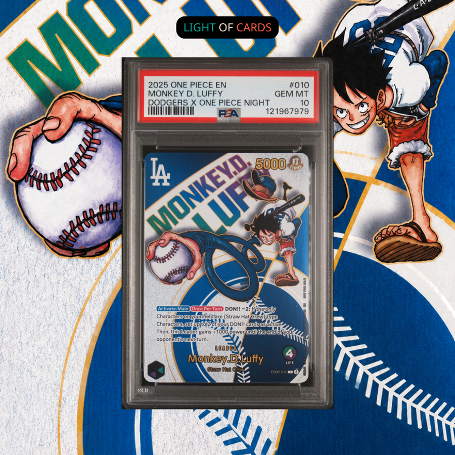 [PSA 10] Monkey D. Luffy 010 One Piece Promos Dodgers X One Piece Night ONE PIECE