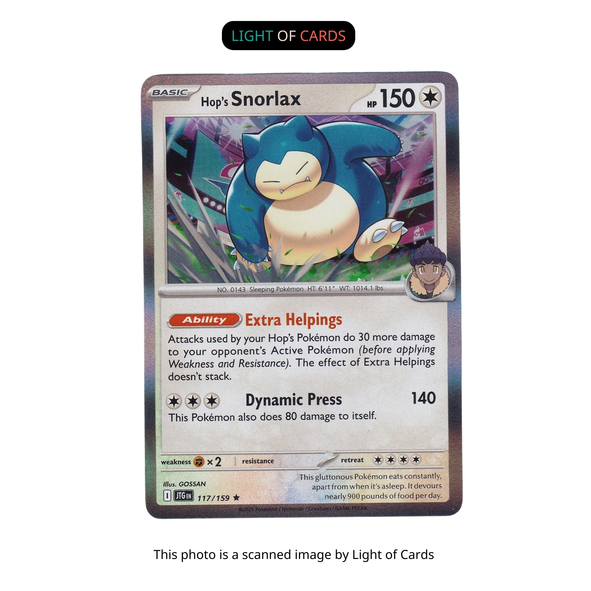 Pokémon TCG - Hop's Snorlax - 117/159 - Holo Rare