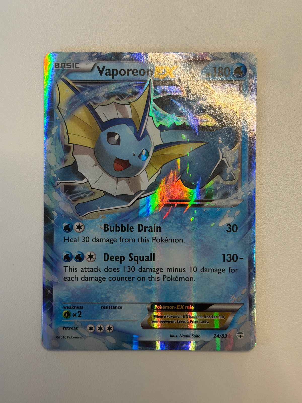 Pokemon TCG - Vaporeon EX - 24/83 - Generations
