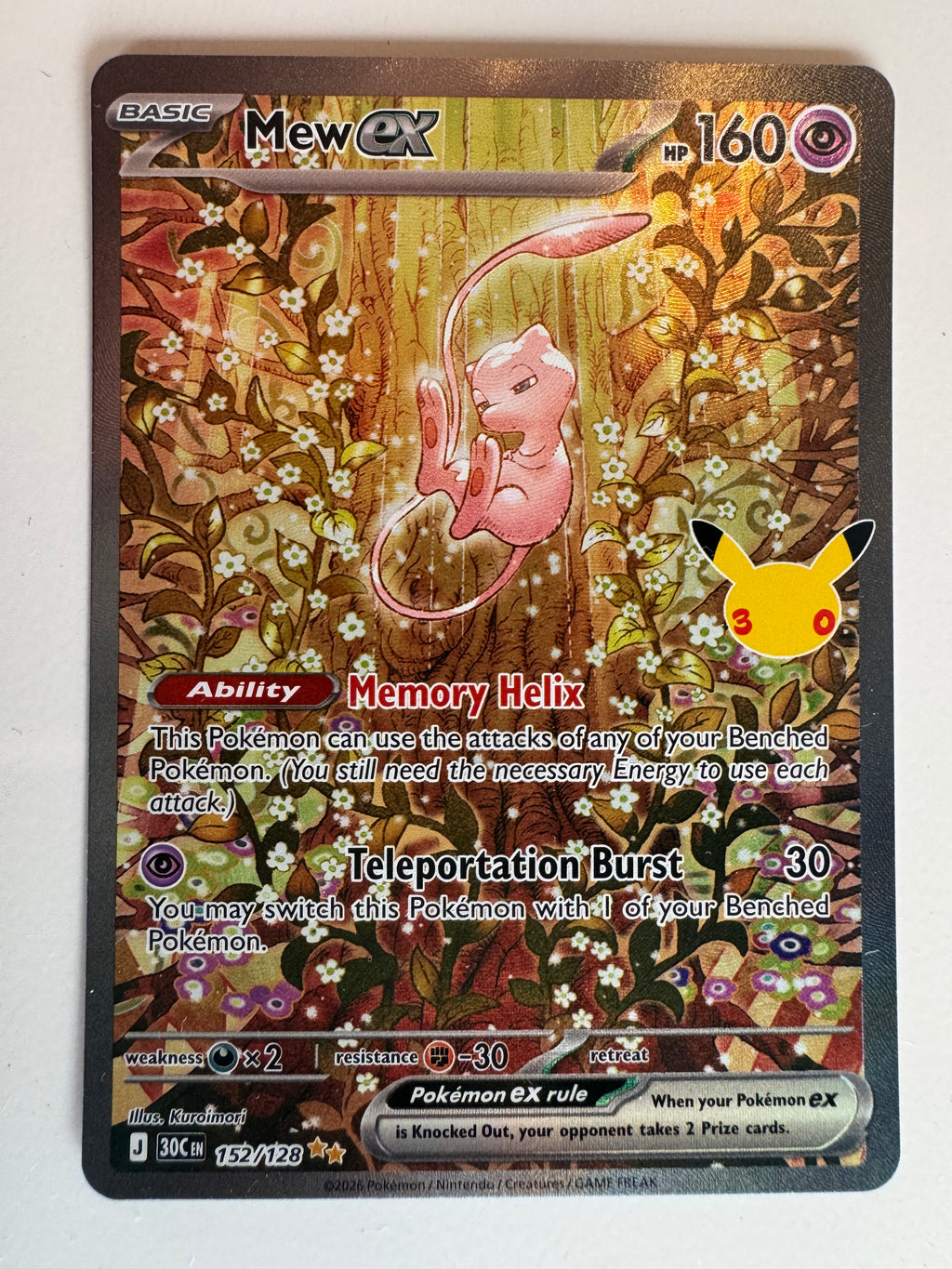 Pokémon TCG - Mew ex - 152/128 - 30th Celebration