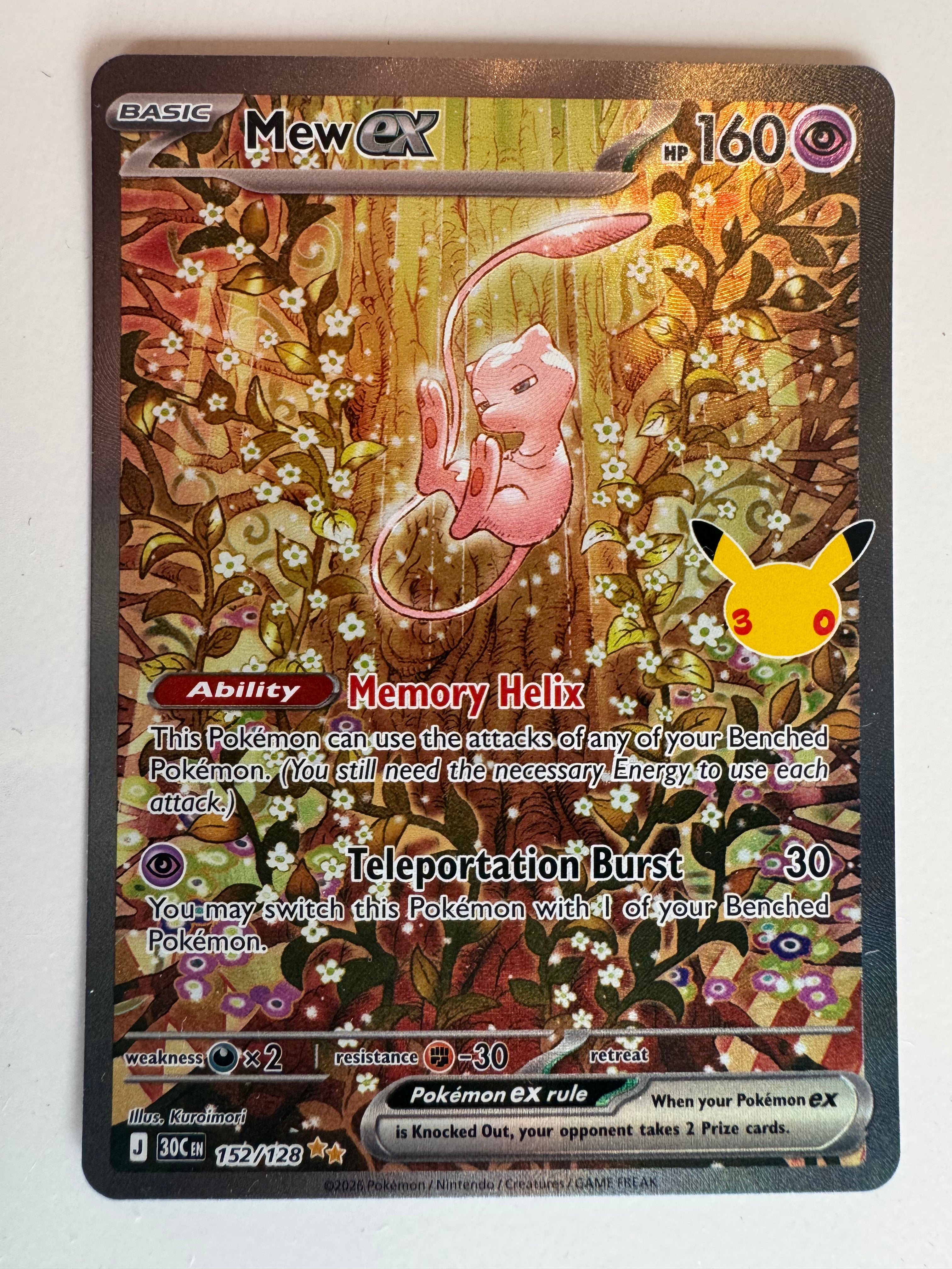 Pokémon TCG - Mew ex - 152/128 - 30th Celebration