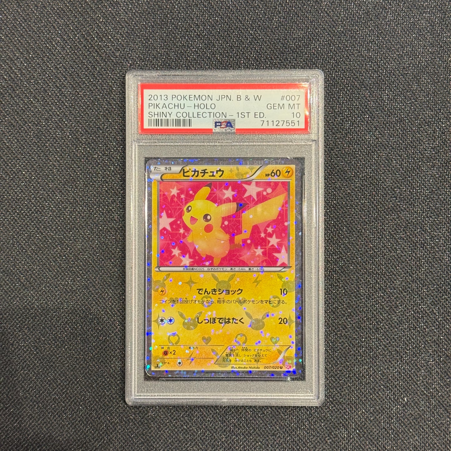 [PSA 10] - B&W Pikachu - Shiny Collection 1st Ed - 007/020 - Pokémon TCG