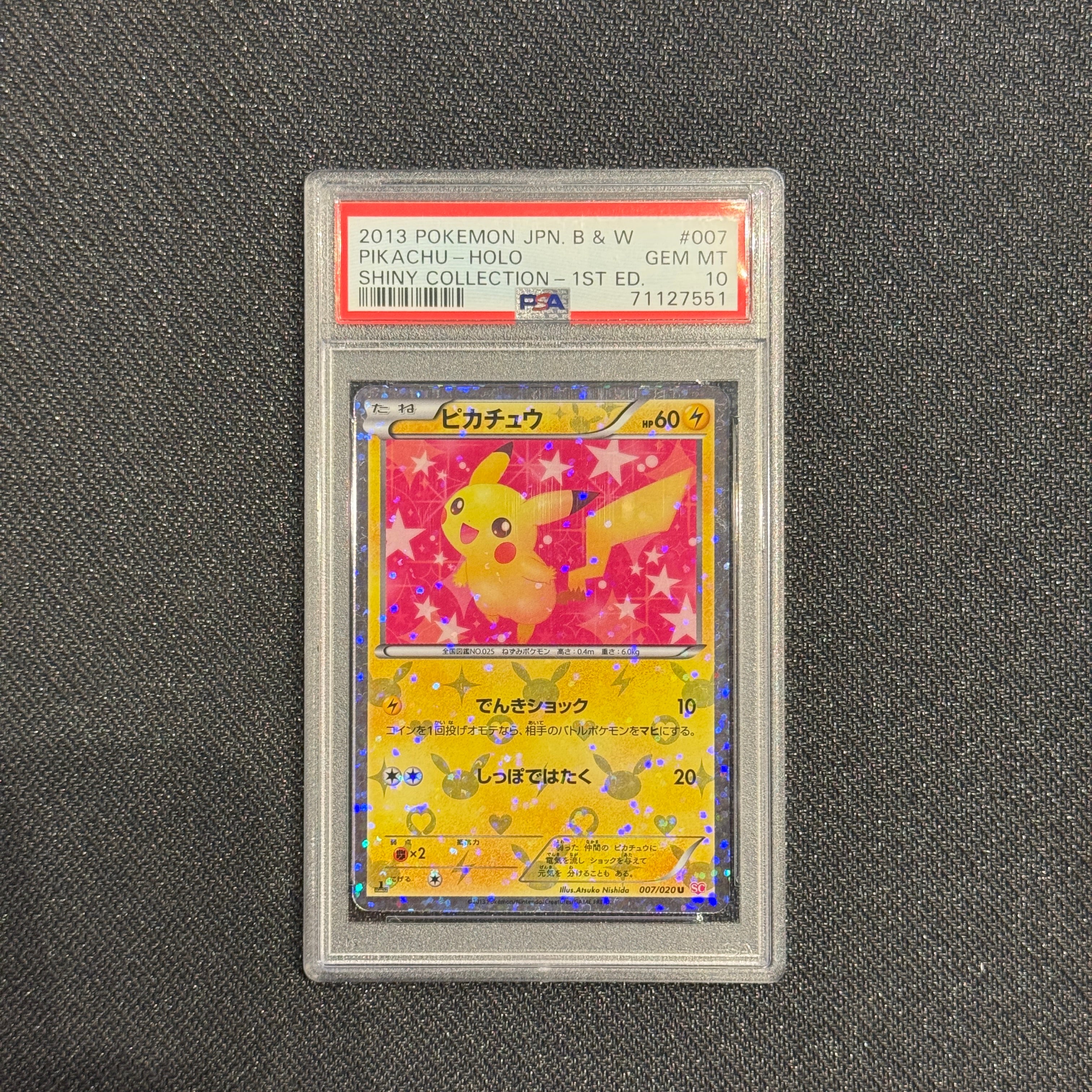 [PSA 10] - B&W Pikachu - Shiny Collection 1st Ed - 007/020 - Pokémon TCG