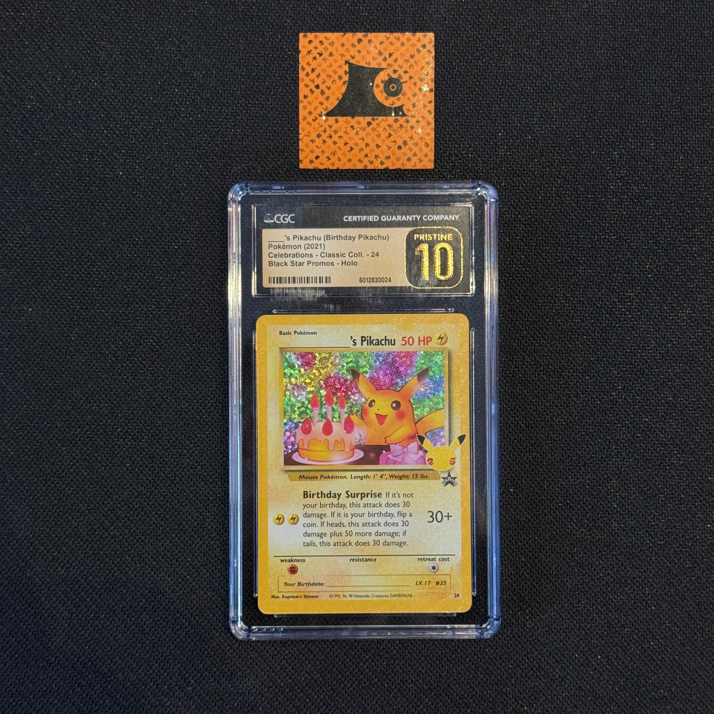 [CGC 10 Pristine] - Birthday Pikachu - Black Star Promo - Pokémon TCG